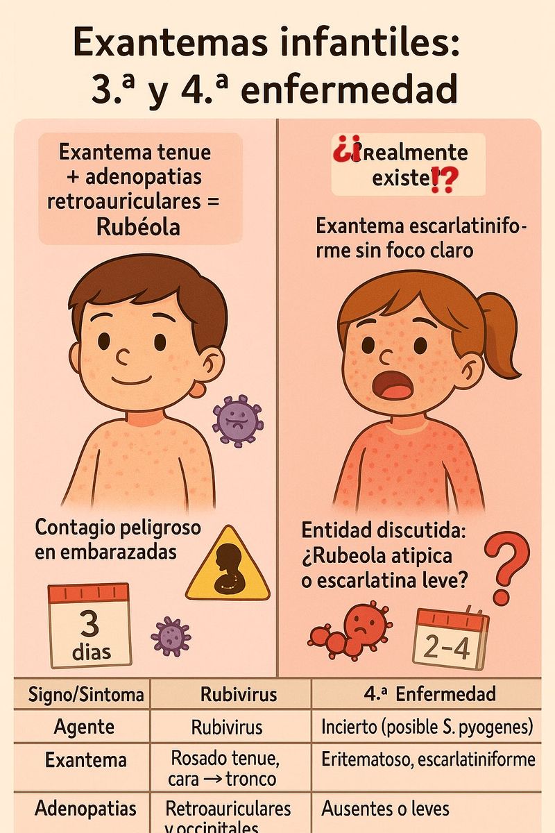 3.ª y 4.ª enfermedades exantemáticas (rubéola y Dukes)