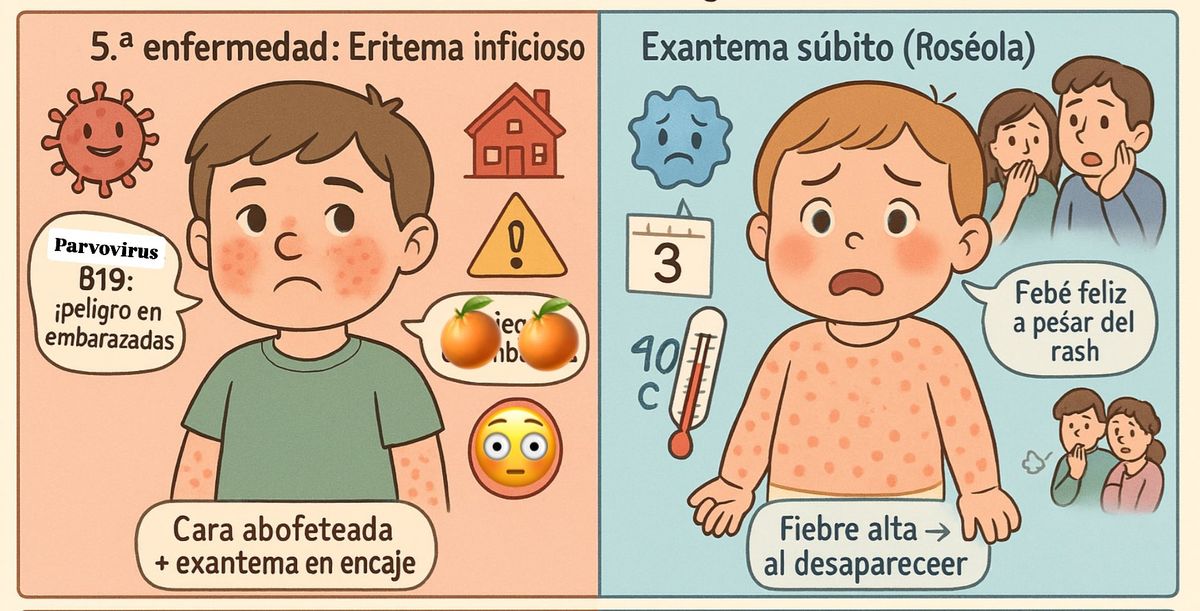 5.ª y 6.ª enfermedades exantemáticas (eritema infeccioso y exantema súbito)