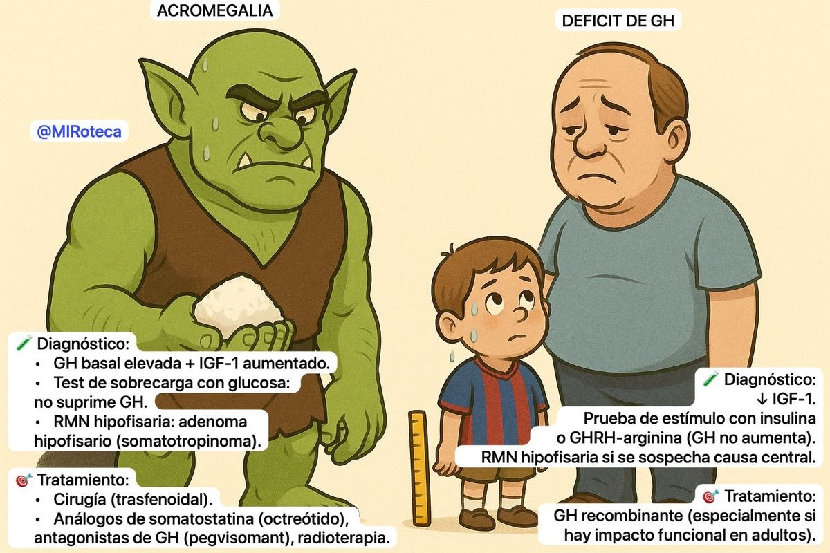 Acromegalia vs déficit de GH