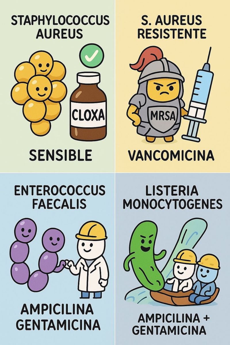 Antibiótico de elección según la bacteria