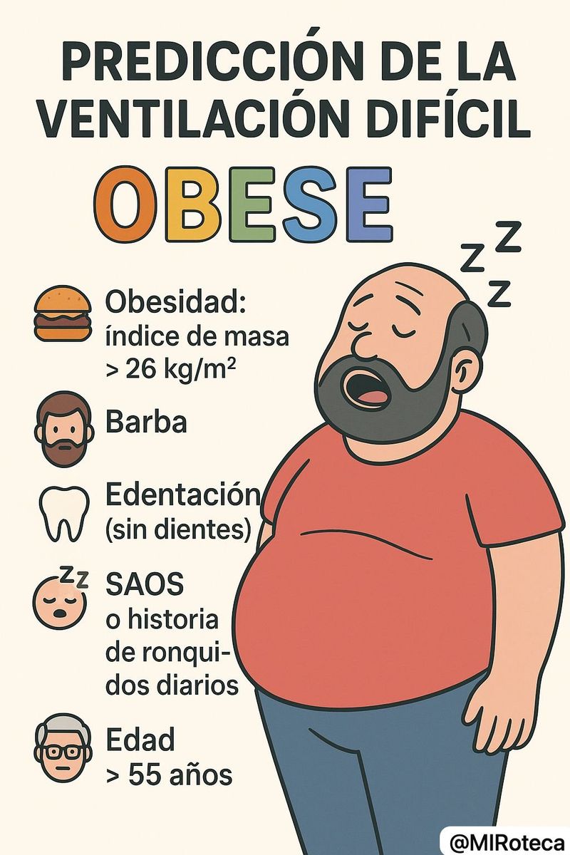 Ventilación difícil con mascarilla (regla OBESE)